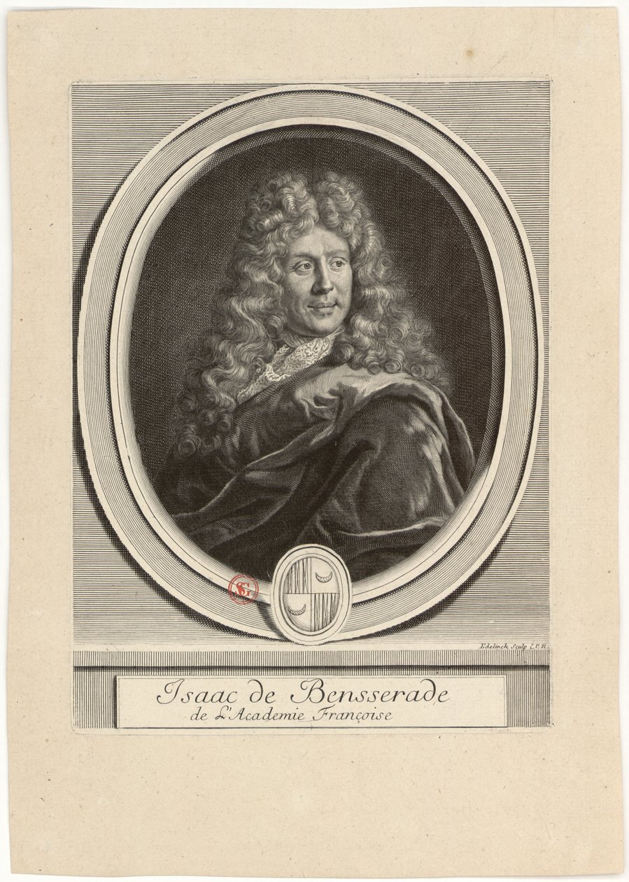 Isaac de Bensserade fra Académie Françoise af Gérard Edelinck