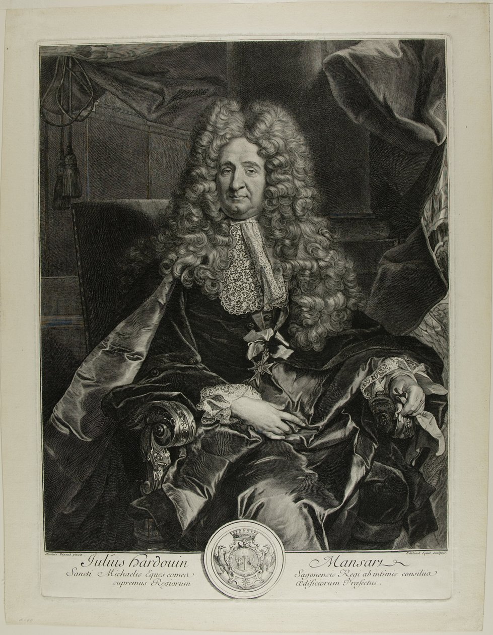 Jules Hardouin-Mansart af Gérard Edelinck