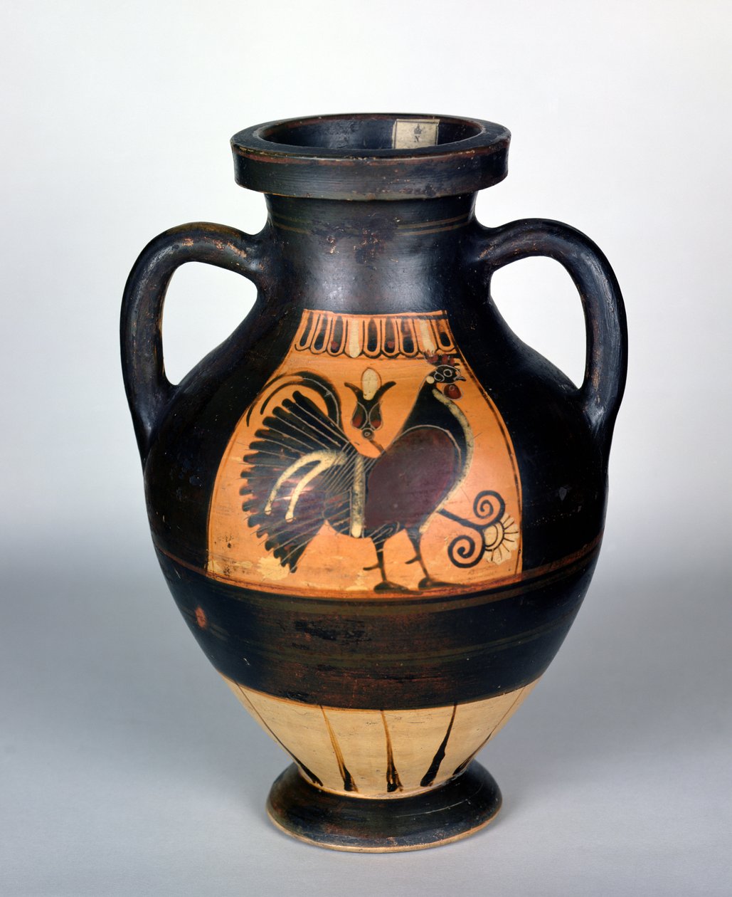 Amfora, der forestiller en hane, Corinthian Style (keramik) af Greek