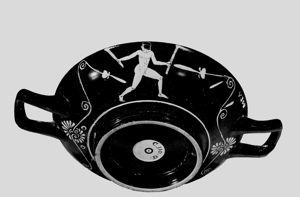 Athensk bæger uden stilk med rød figur, ca. 400 f.Kr. (keramik) (se også 278897) af Greek
