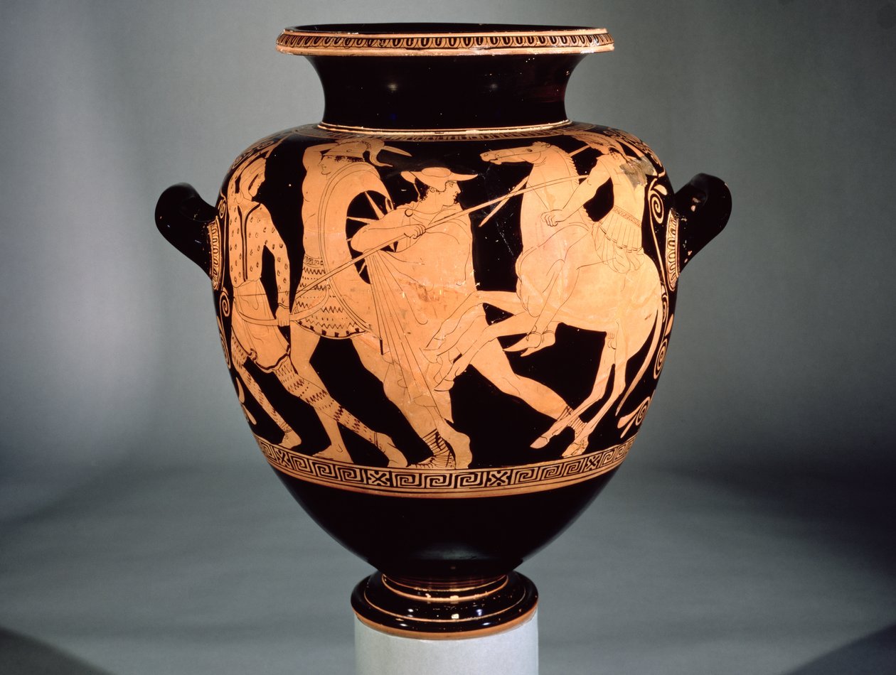 Attisk rød-figur amfora forestillende amazoner og grækere (keramik) af Greek