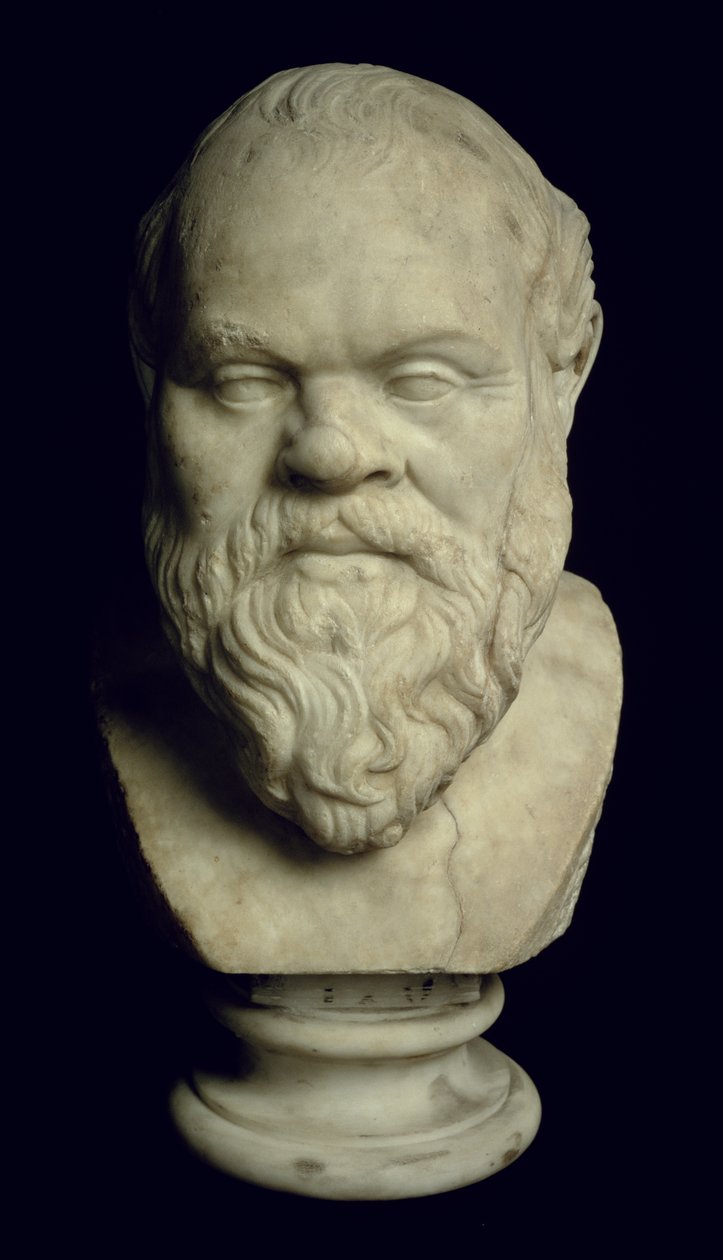 Buste af Sokrates (469-399 f.Kr.) (marmor) (se også 85228) af Greek