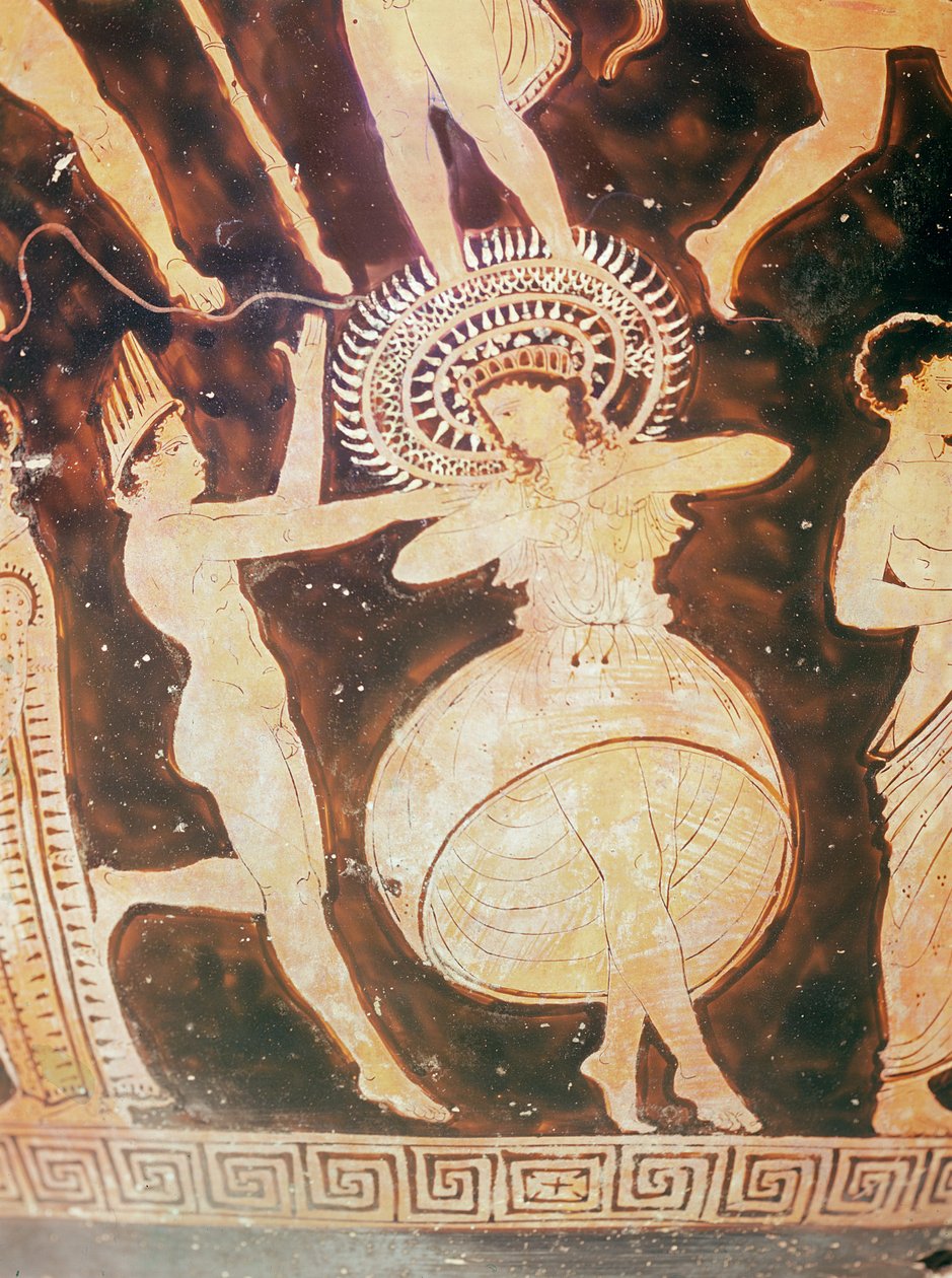 Dansere under Karneia, detalje (keramik) af Greek