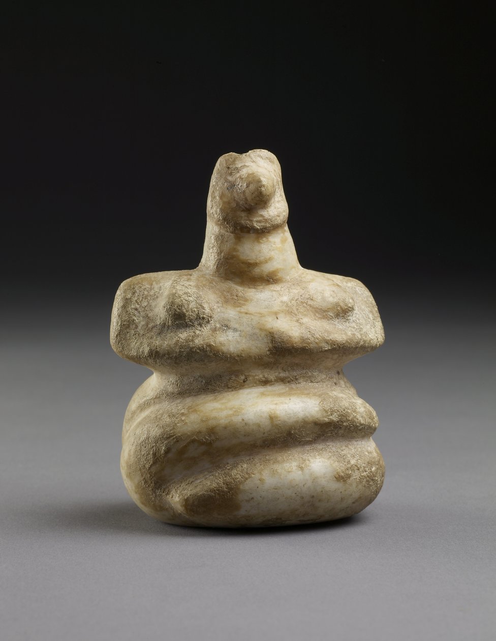 Siddende figur fra Patissia, kykladisk, ca. 3000-2000 (marmor) af Greek