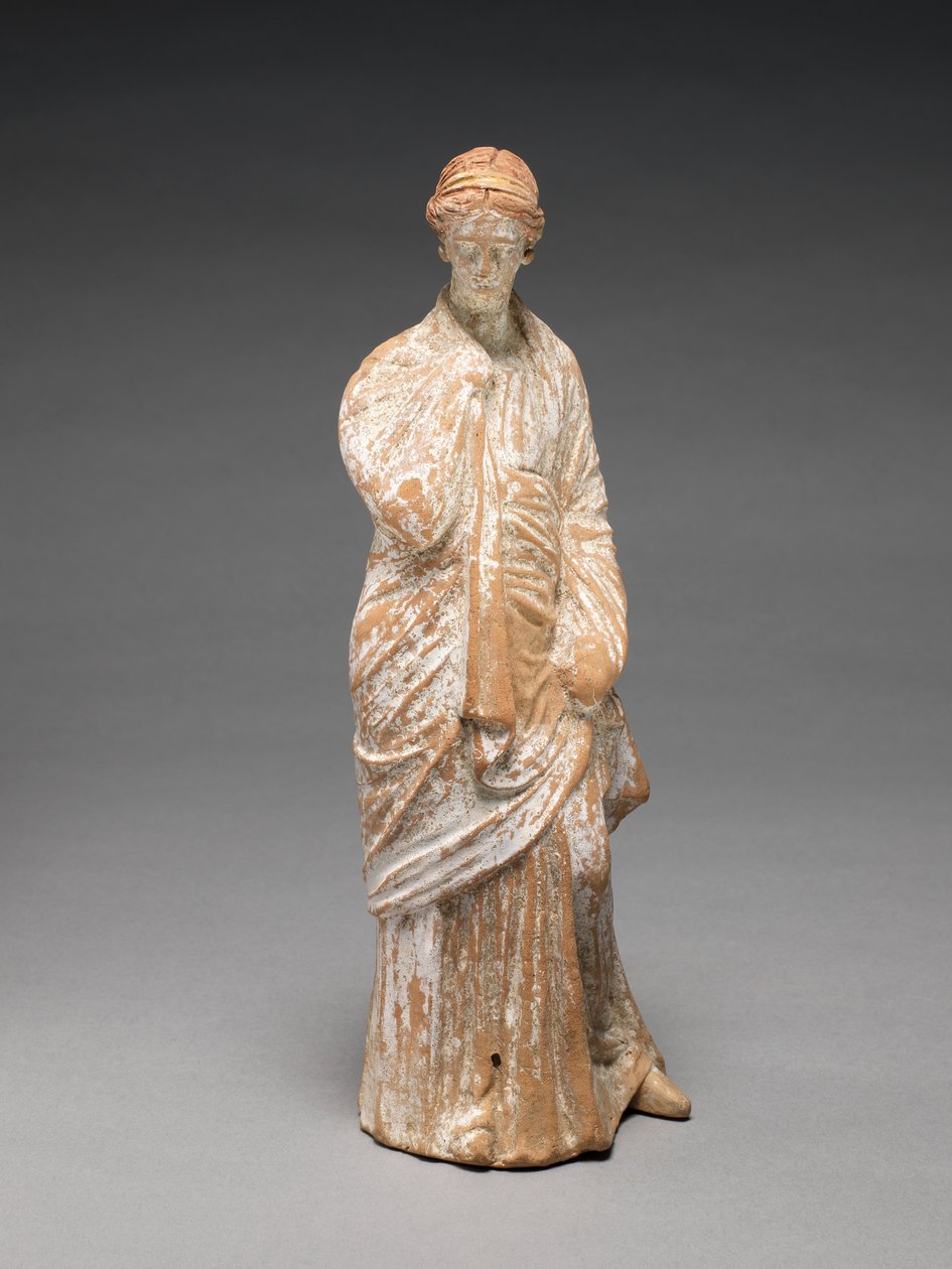 Statuette af en kvindefigur (ler) (for bagside se 427629) af Greek