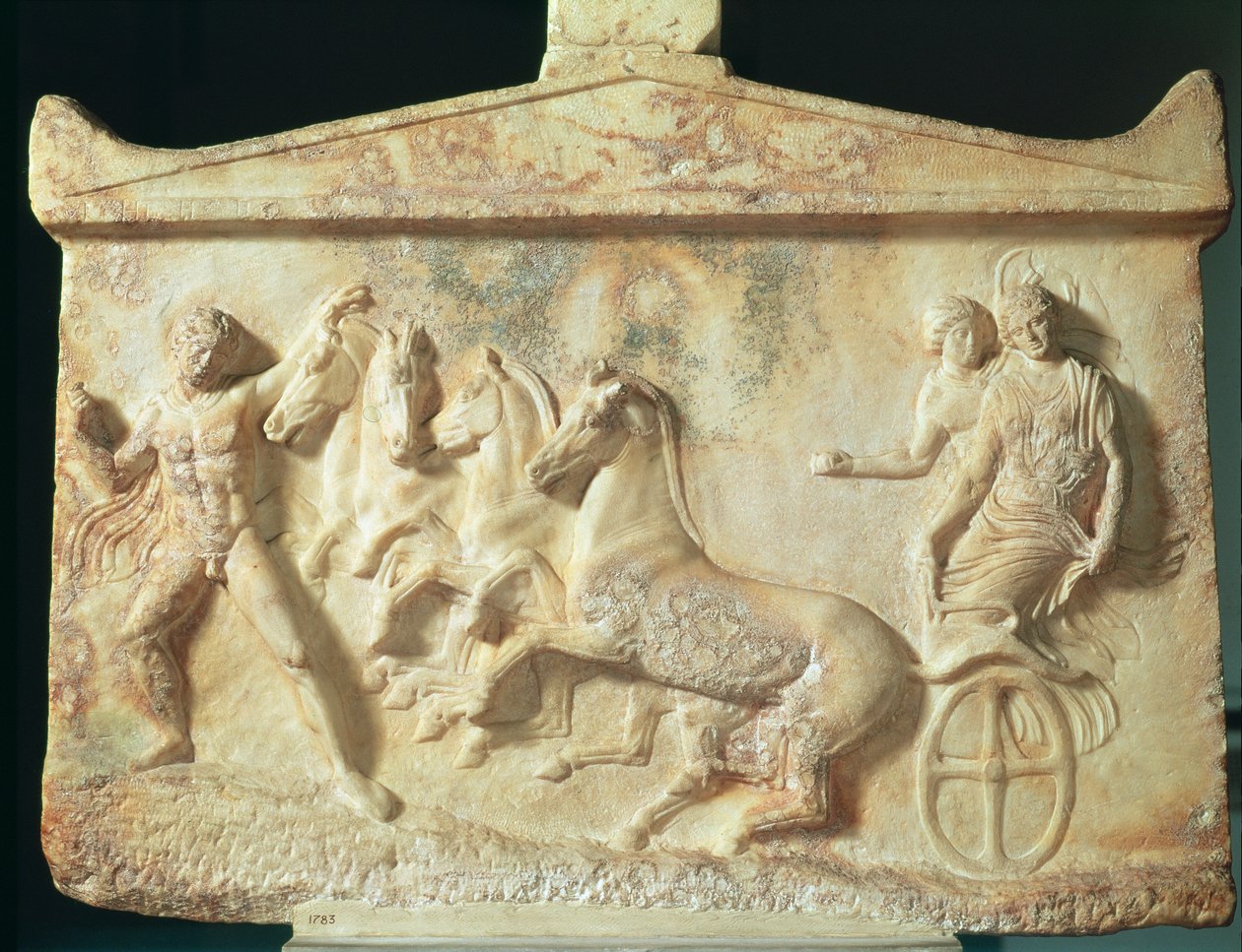 Votivrelief forestillende Echelos og Basile, ca. 400 f.Kr. (marmor) af Greek