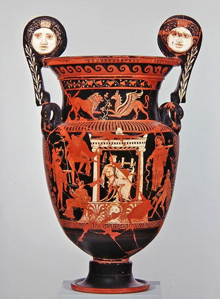 Apuliens rød-figur volut krater, ca. 375-350 f.Kr. (keramik) af Greek