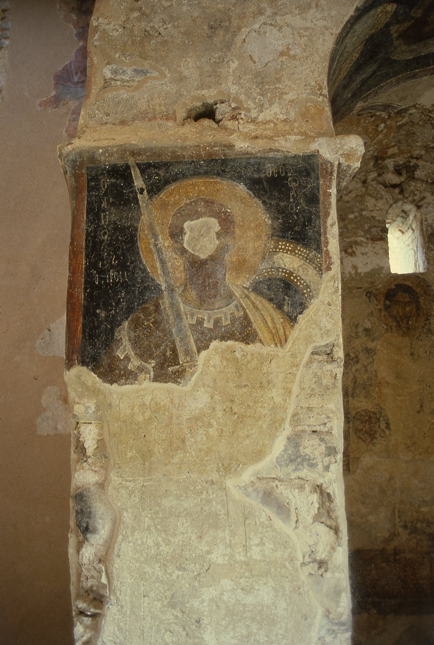 Beskårne fresker i Panayia-kirken af Greek