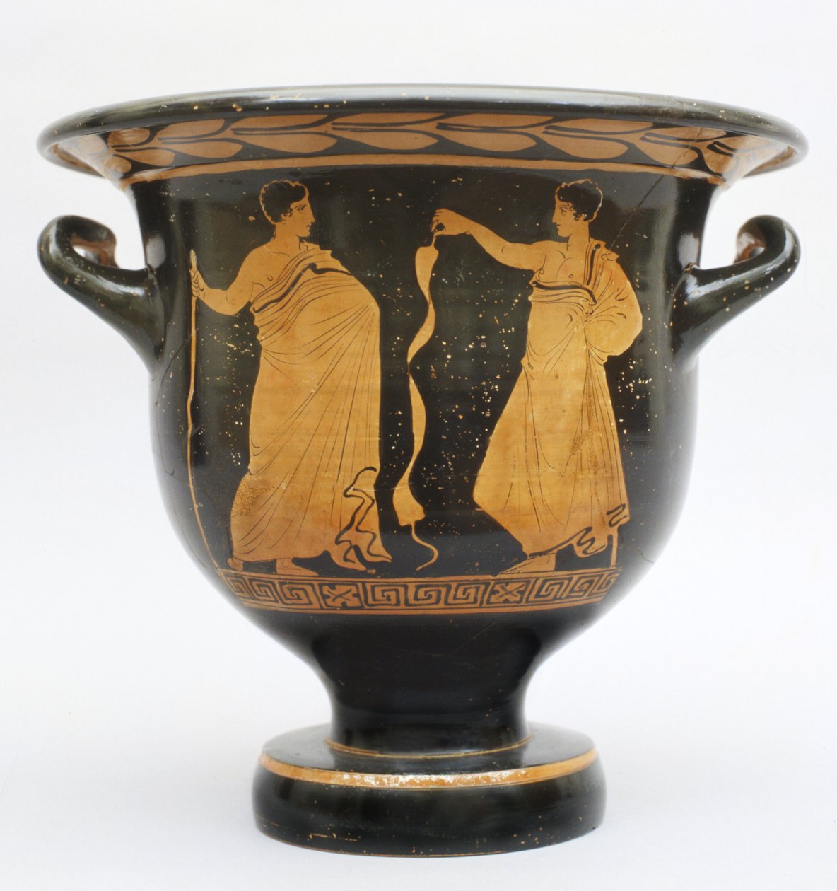 Klokkeformet proto-apuliansk krater fra Matera, Italien (keramik) af Greek School