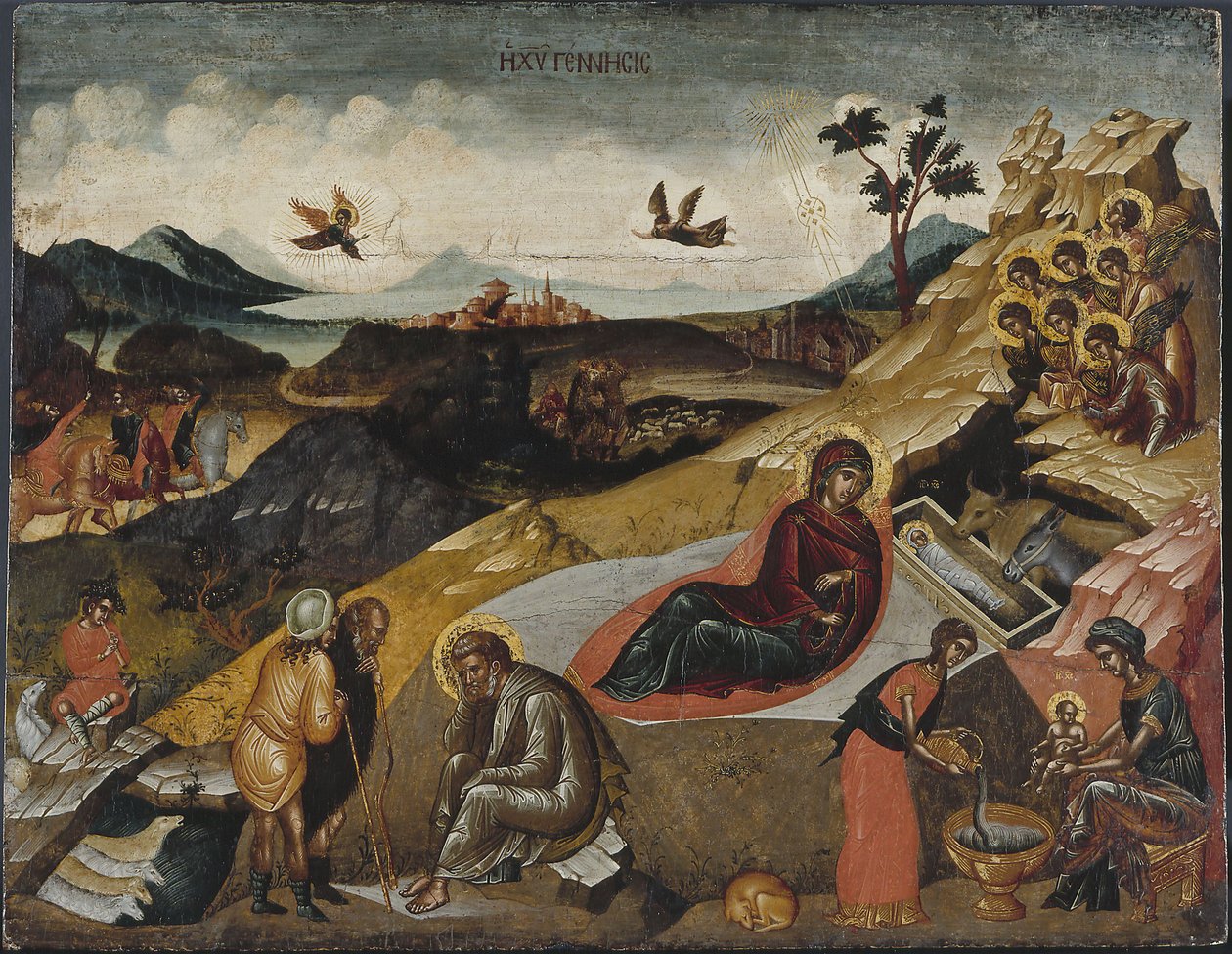 Kristi fødsel, ca. 1490. af Greek icon.