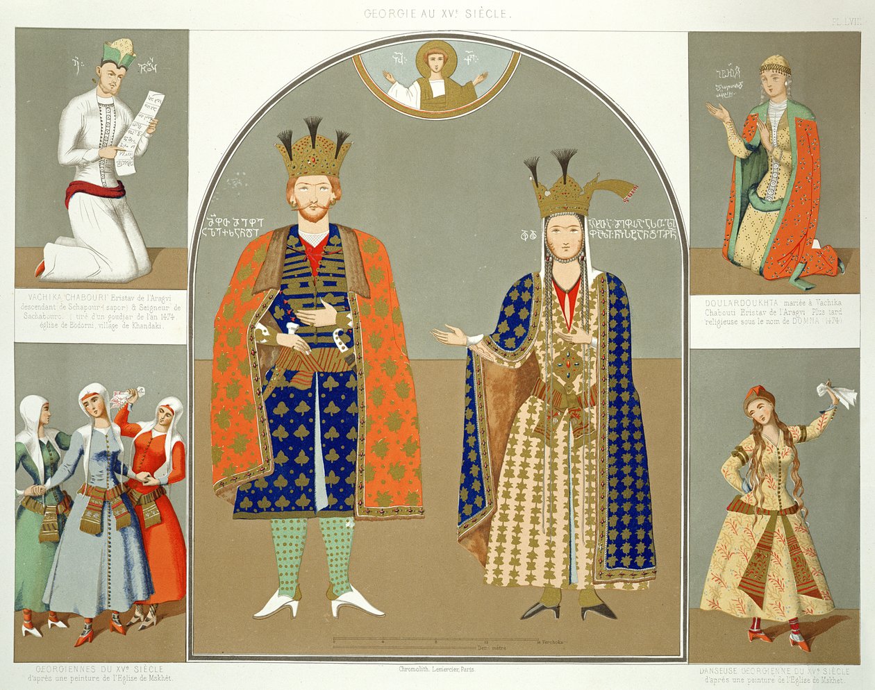 Georgien i det XV. århundrede: Kong Alexander I (1412-42) og Dronning Nestane-Dared, plade 58 fra 
