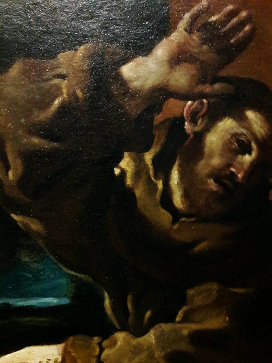 Sankt Frans med en engel, der spiller violin af Guercino