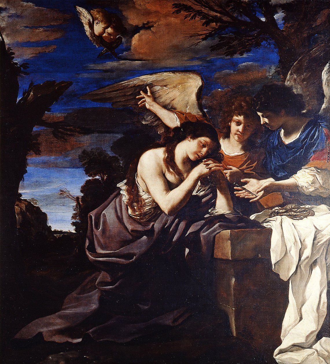 Den angrende Maria Magdalene med to engle af Guercino (1591 1666)