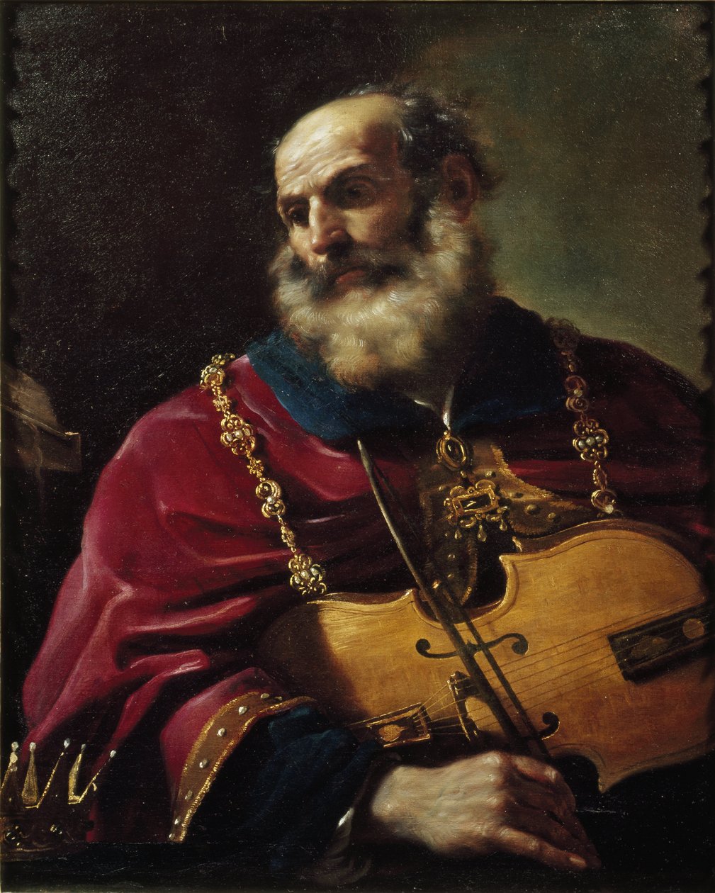 Kong David (olie på lærred af Guercino