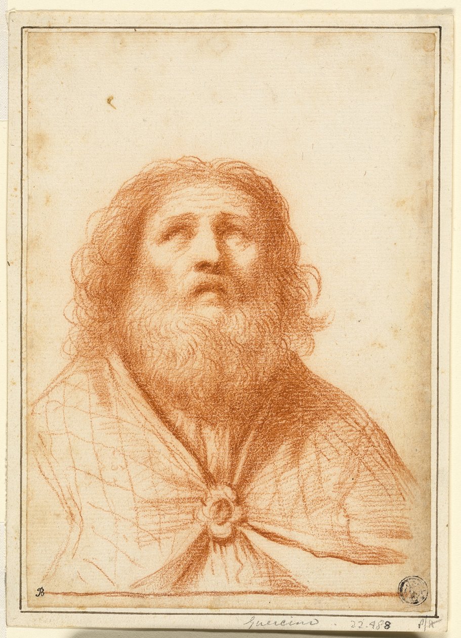Buste af helgen eller ypperstepræst af Guercino