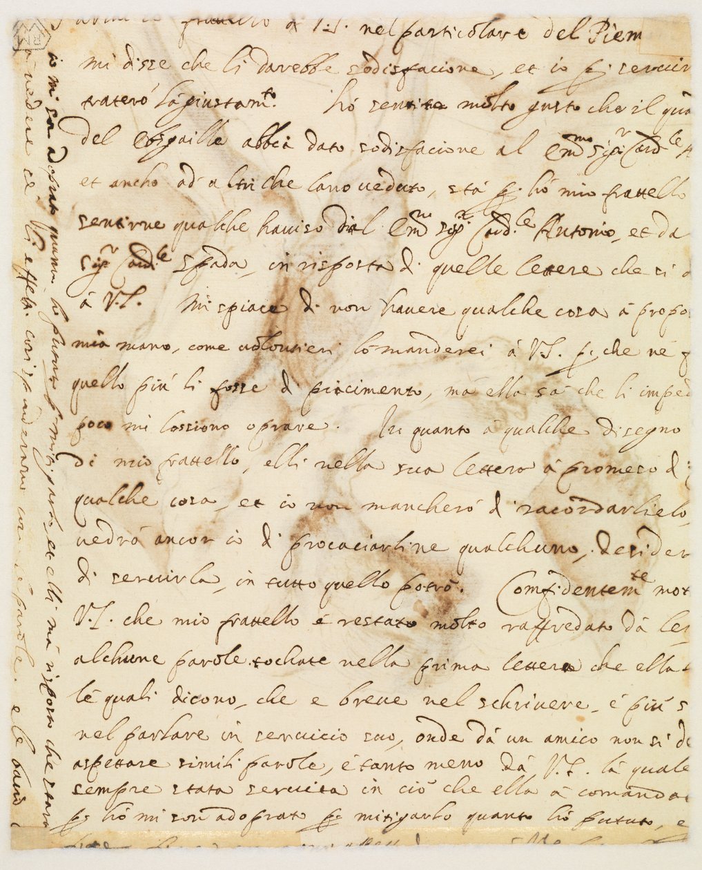 Manuskriptbrev af Guercino