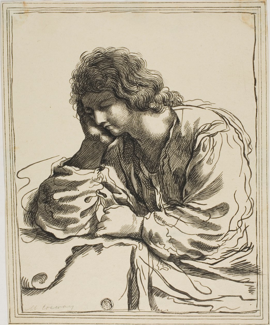 Sankt Johannes evangelisten i meditation af Guercino