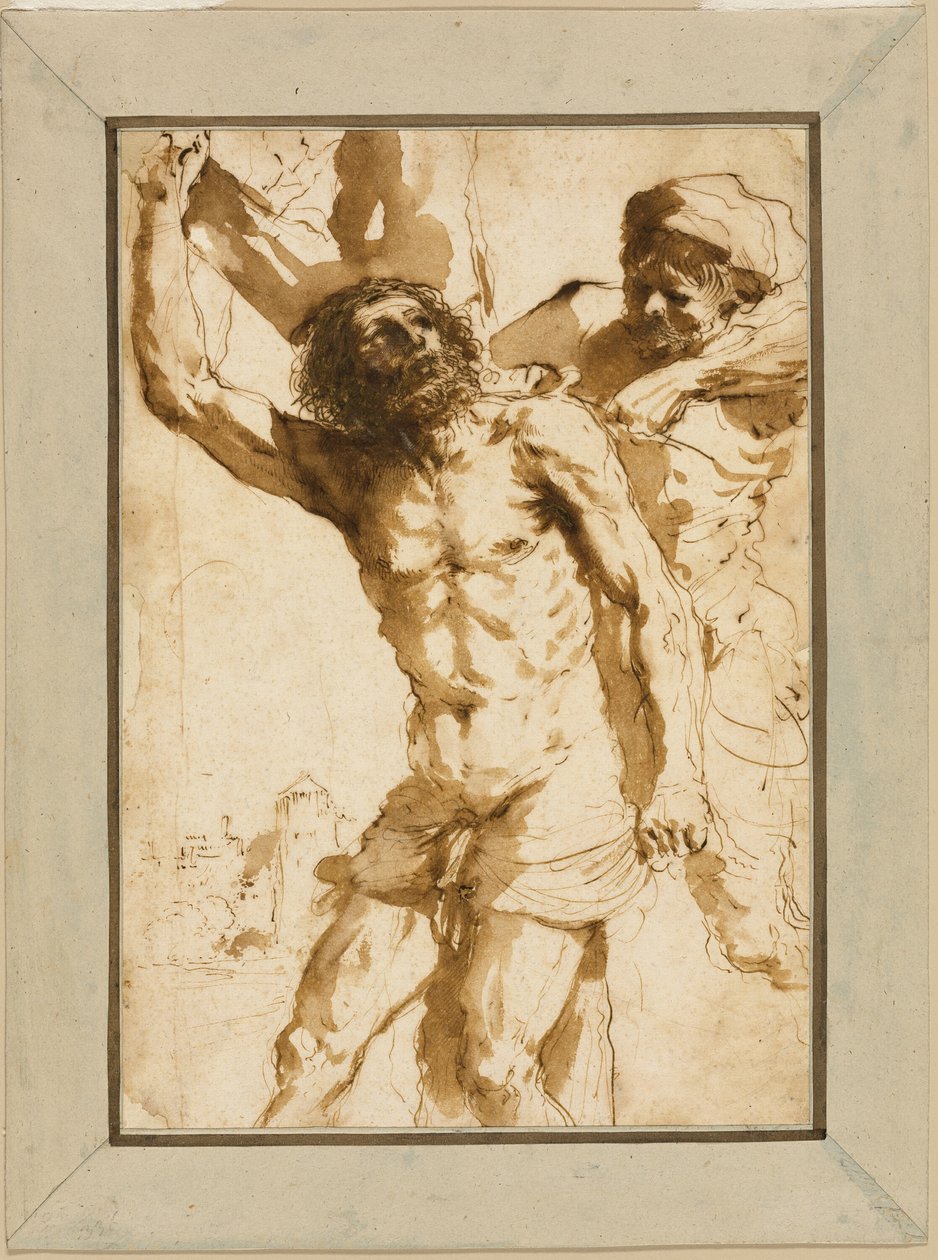 Studie til "The Martyrdom of Saint Bartholomew" af Guercino