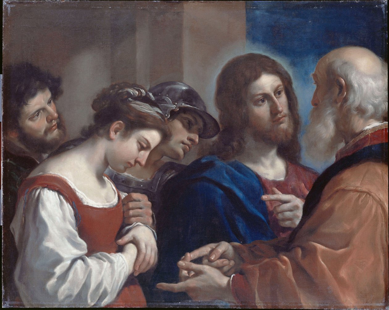 Kvinden taget i ægteskabsbrud af Guercino