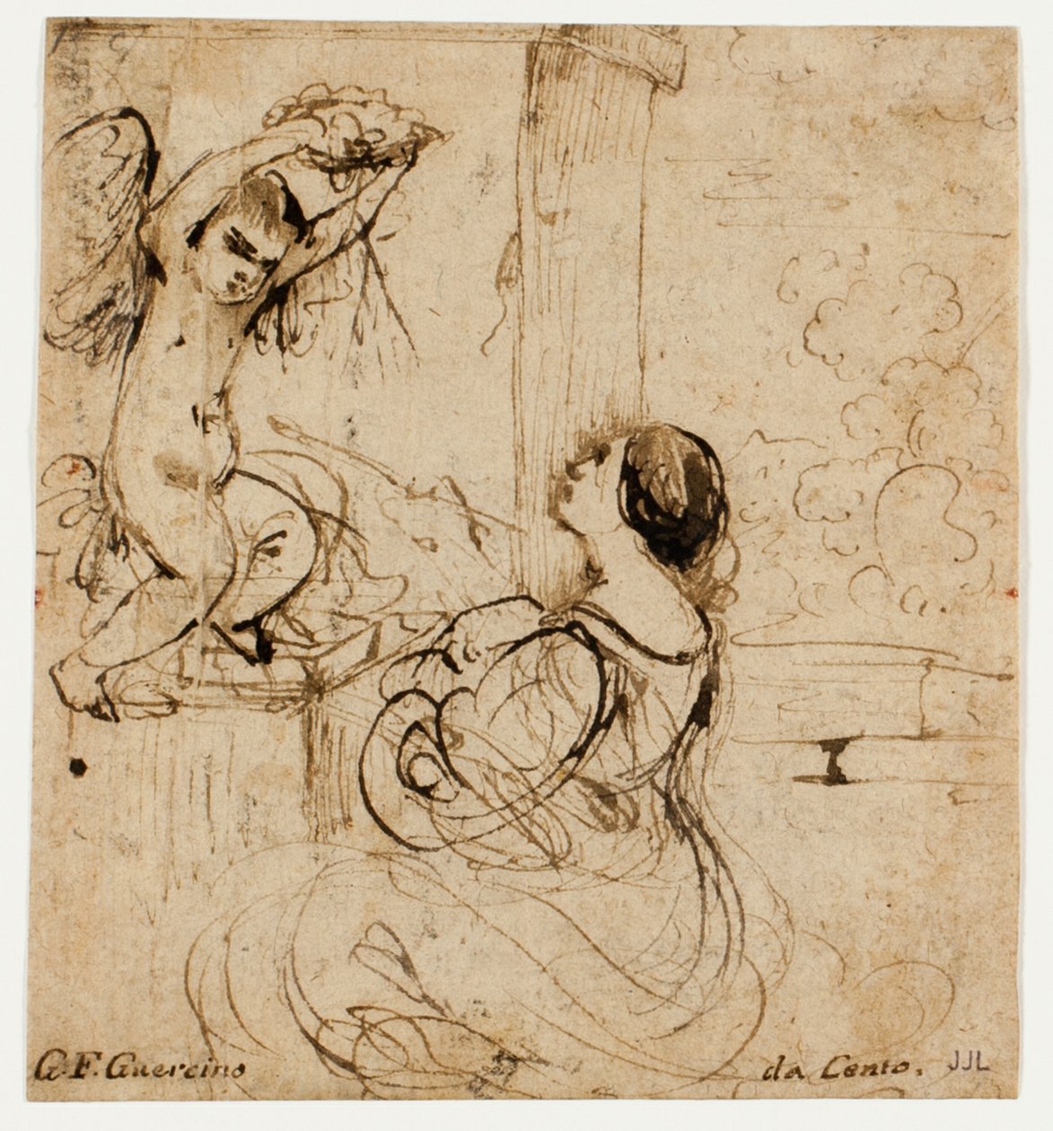 Kvinde med Putto af Guercino