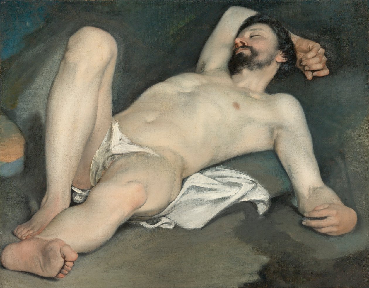 Liggende mandlig nøgen af Guido Cagnacci