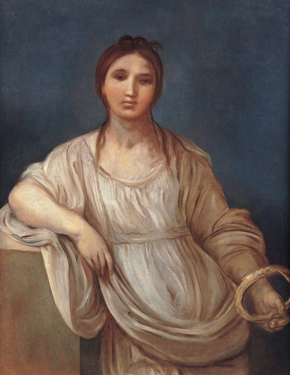 Portræt af pige med en krone af Guido Reni