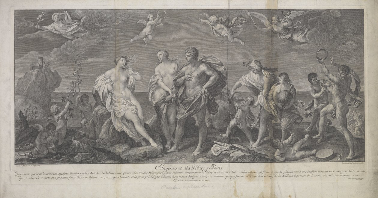 Bacchus og Ariadne af Guido (after) Reni