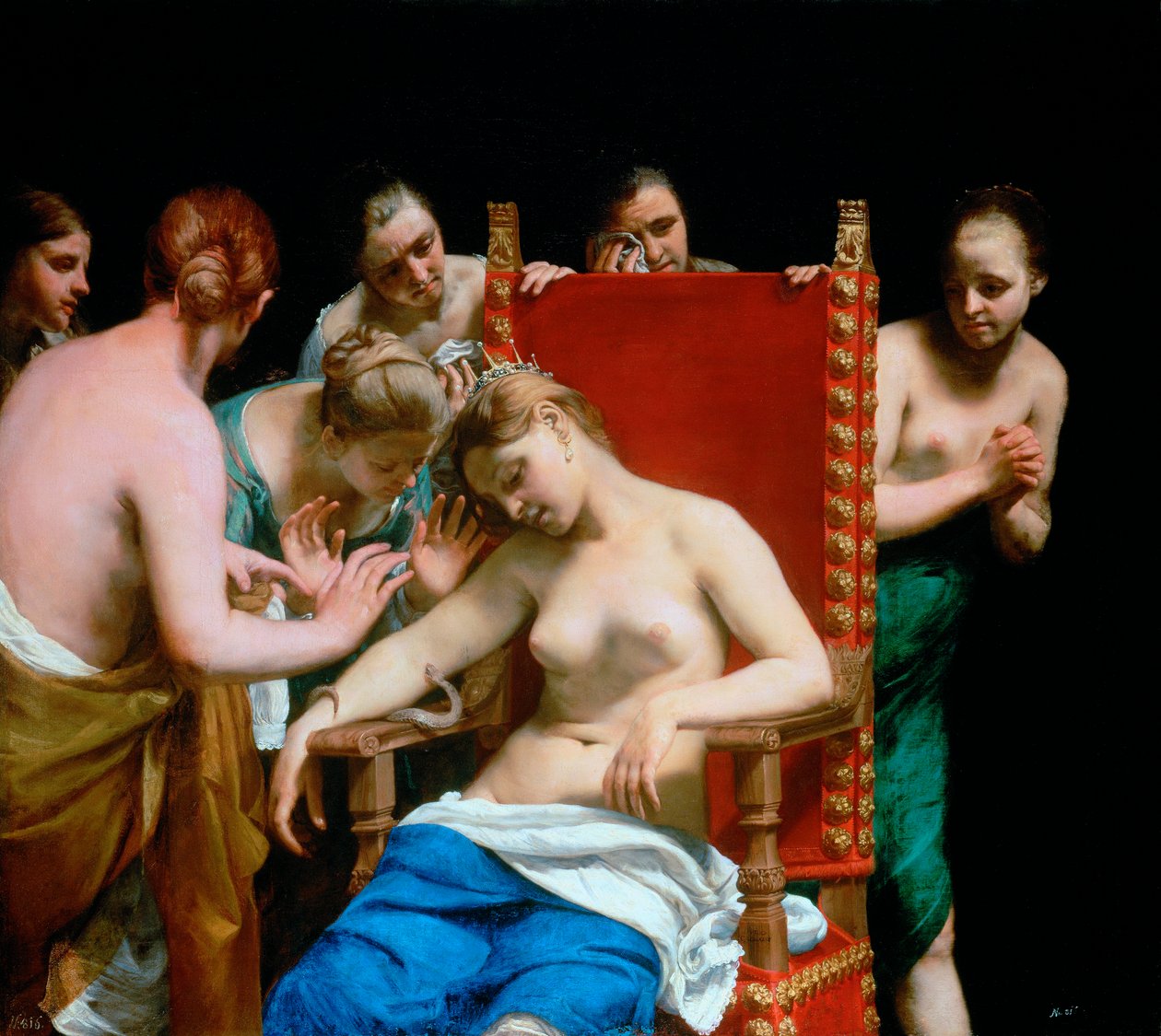 Kleopatras død, ca 1662 af Guido Canlassi