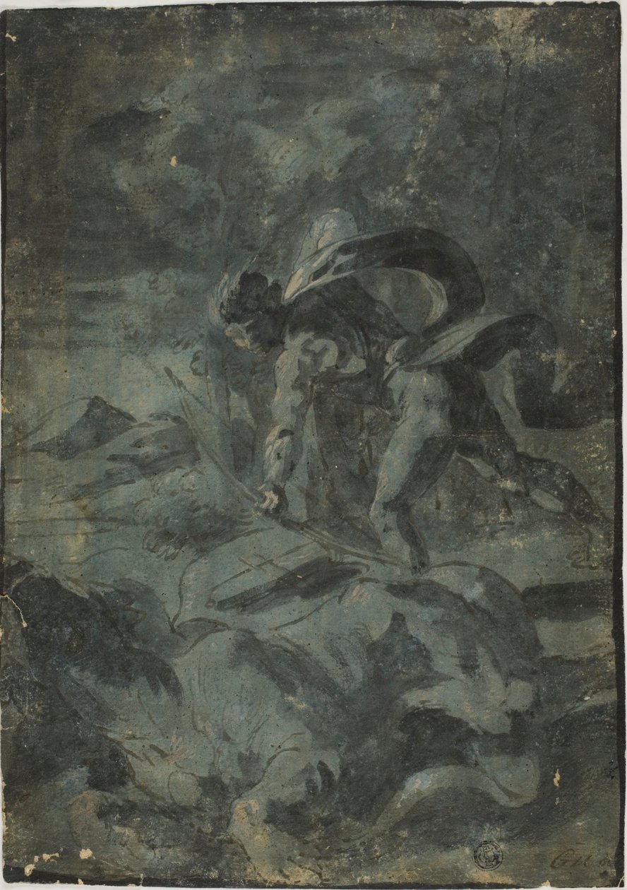 Apollo dræber løve af Guido Reni