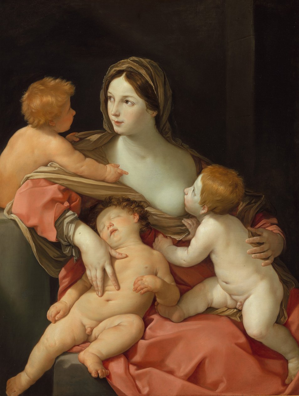 Charity (olie på lærred) af Guido Reni