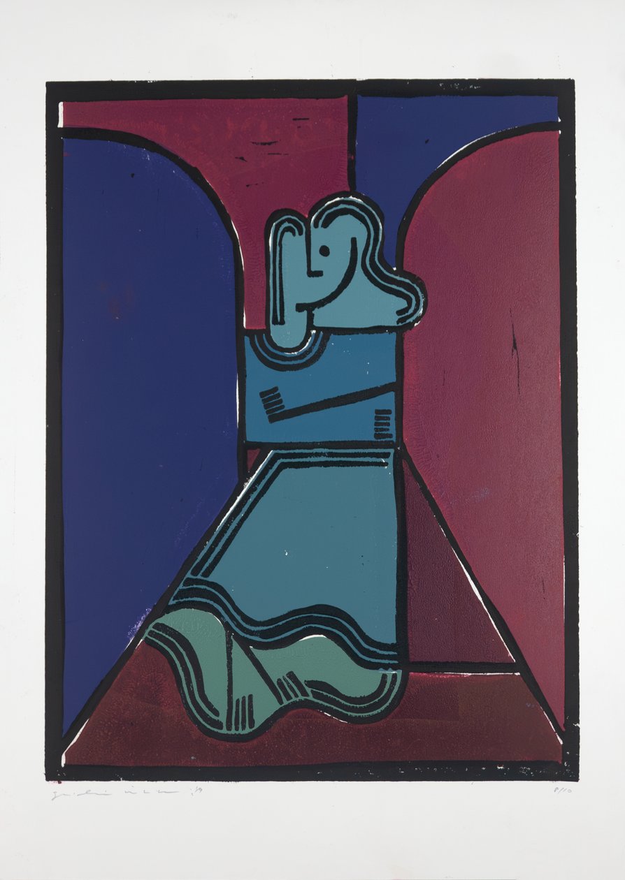 Woman Under Arches, 2019 (linosnit) af Guilherme Pontes