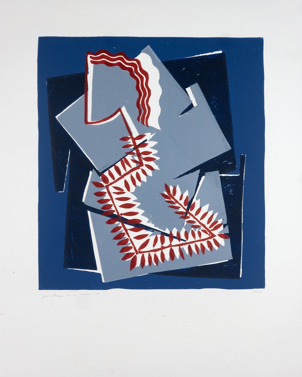 Woman With Fern Nº2, 2019 (linosnit) af Guilherme Pontes