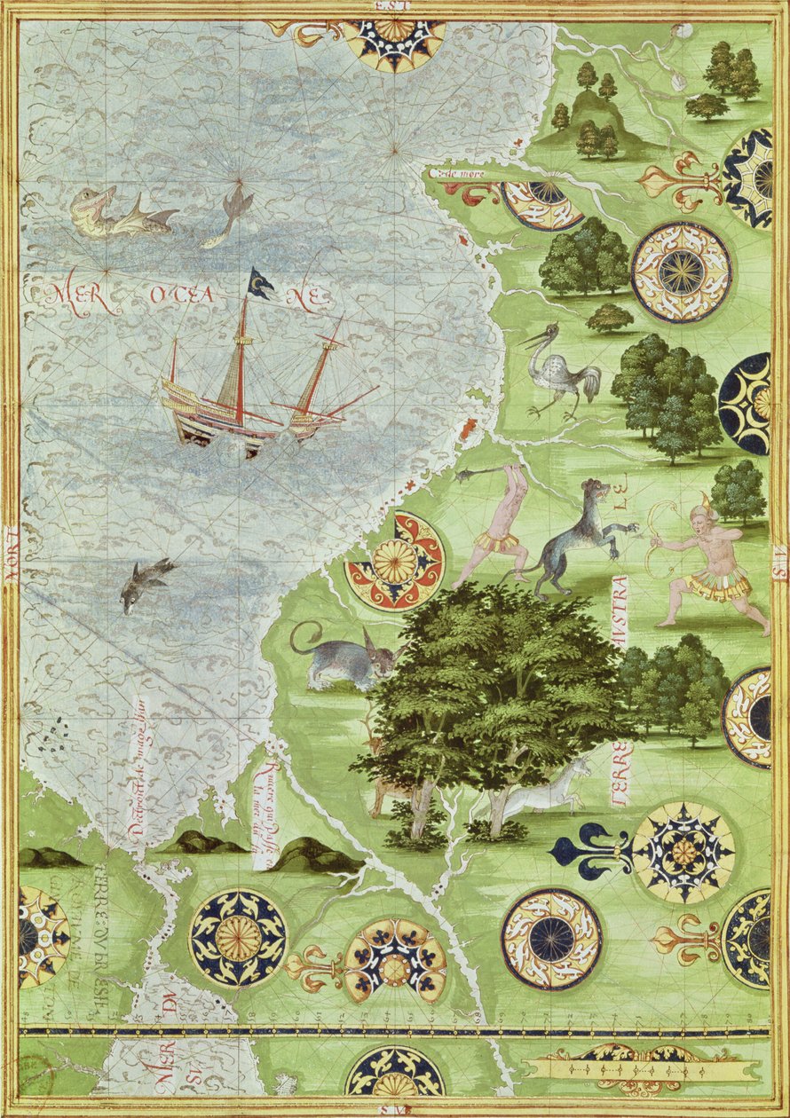 Fol.39v Kort over Magellan-strædet, fra 