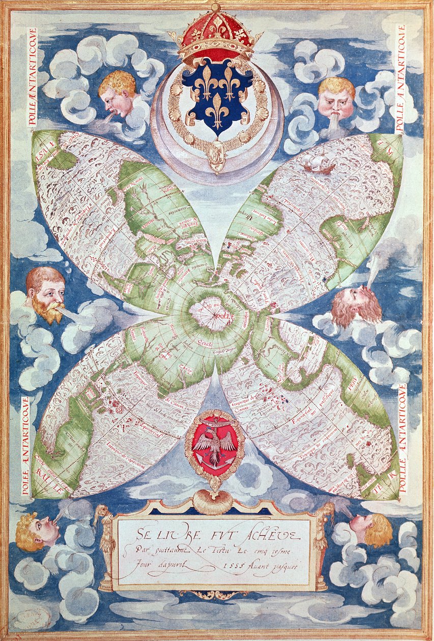 Fol.7v Kort over Nordpolen, fra 
