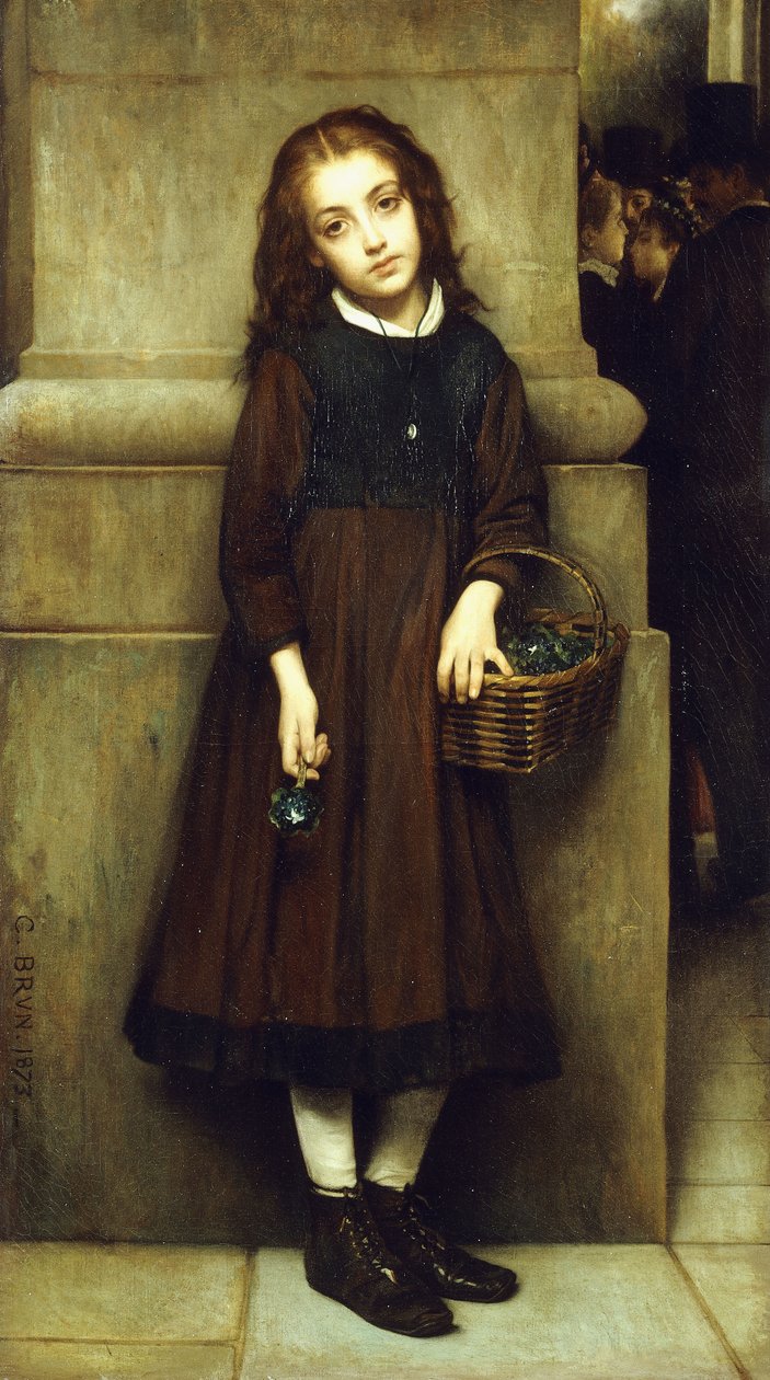 Blomsterpige udenfor Operaen, 1873 af Guillaume Charles Brun