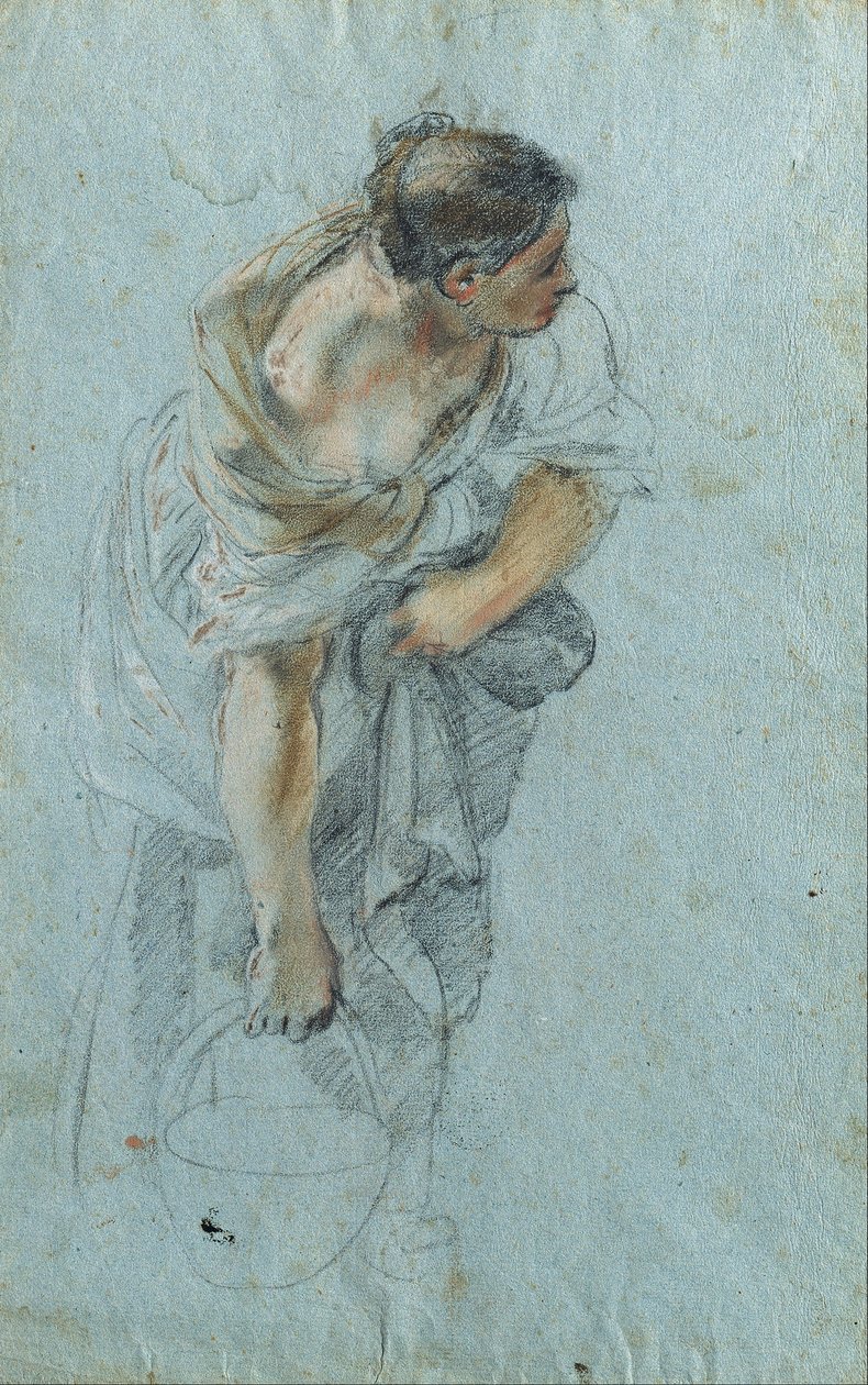 Studie til en kvindefigur af Guillaume Courtois