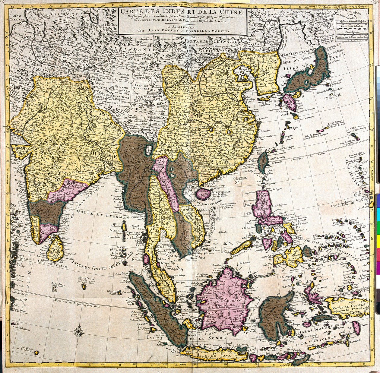 Kort over Asien (radering af Guillaume Delisle