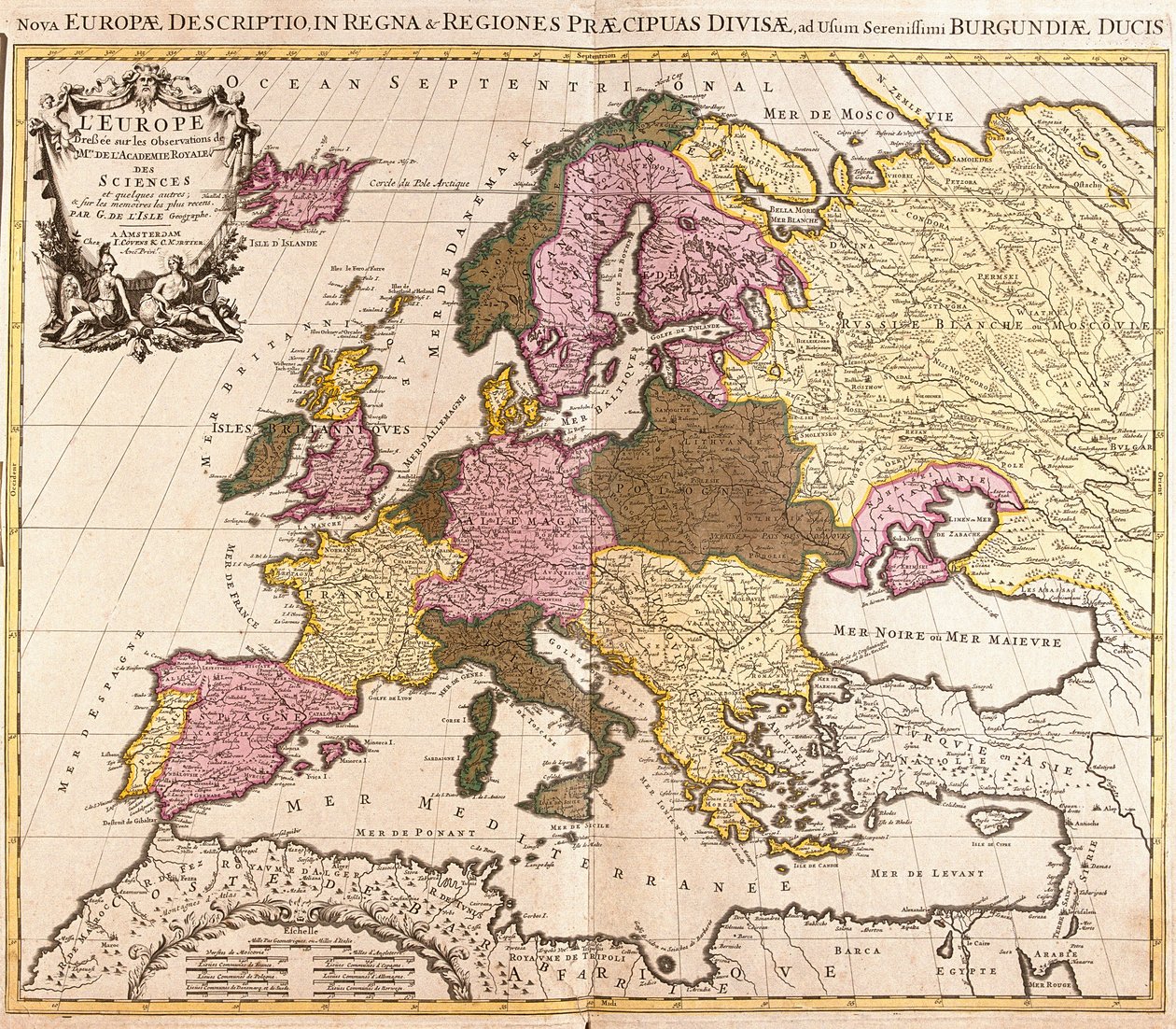 Kort over Europa (radering af Guillaume Delisle