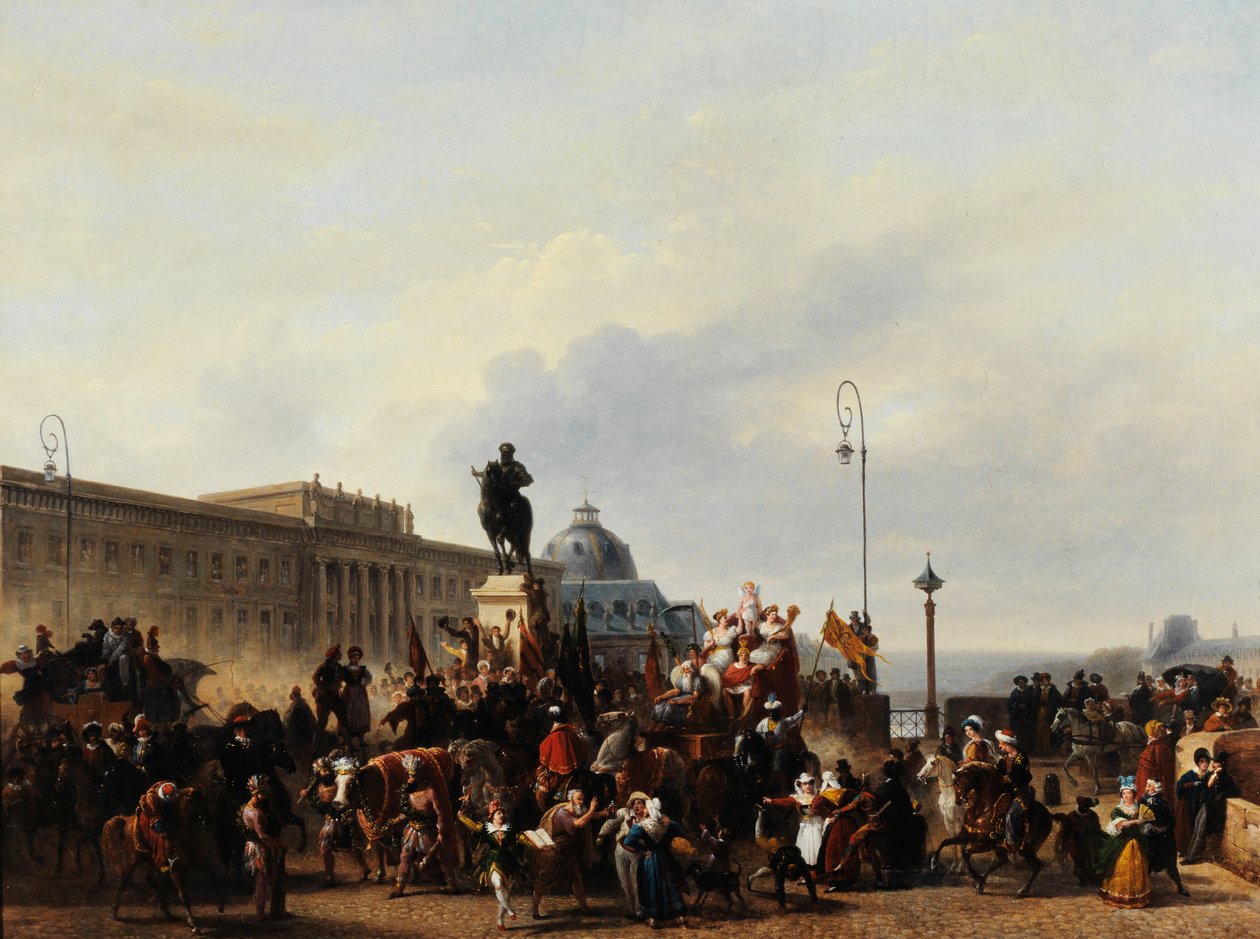 Maskerade på Pont Neuf af Guillaume Frederic Ronmy