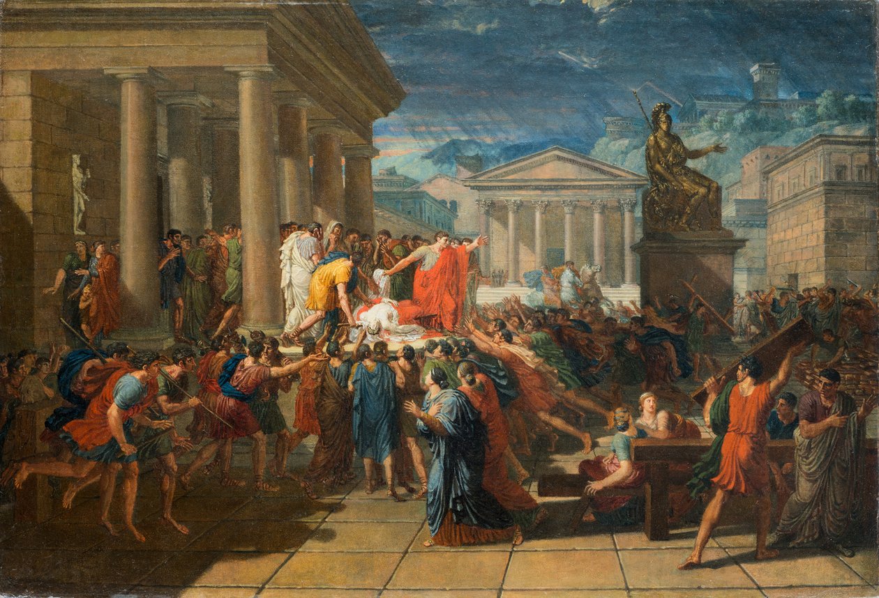 Cæsars død af Guillaume Guillon Lethière