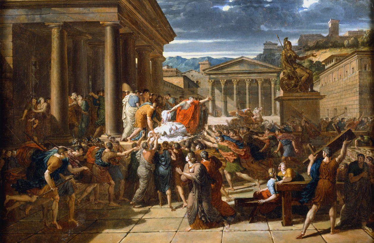 Cæsars død, 44 f.Kr. c1780-1832. af Guillaume Lethiere