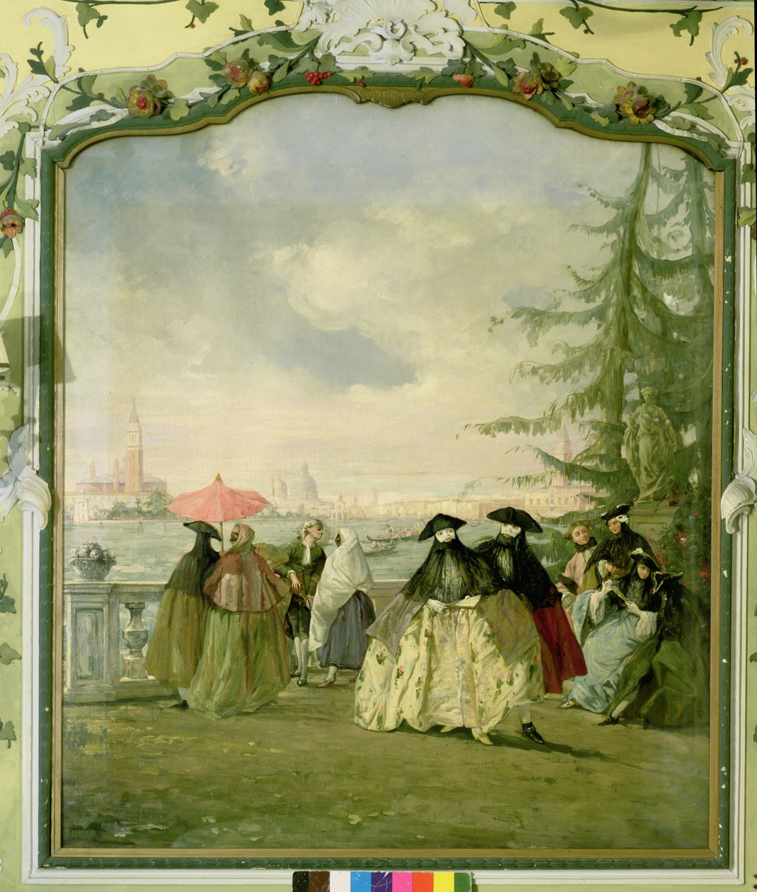 Maskeret par på Giardini, Venedig af Guiseppe Ponga