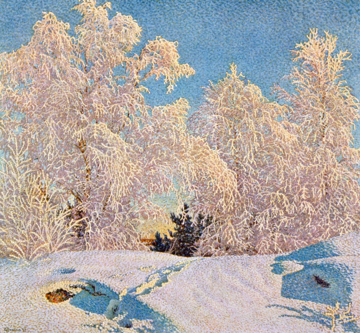 Frost i solskin af Gustaf Edolf Fjaestad
