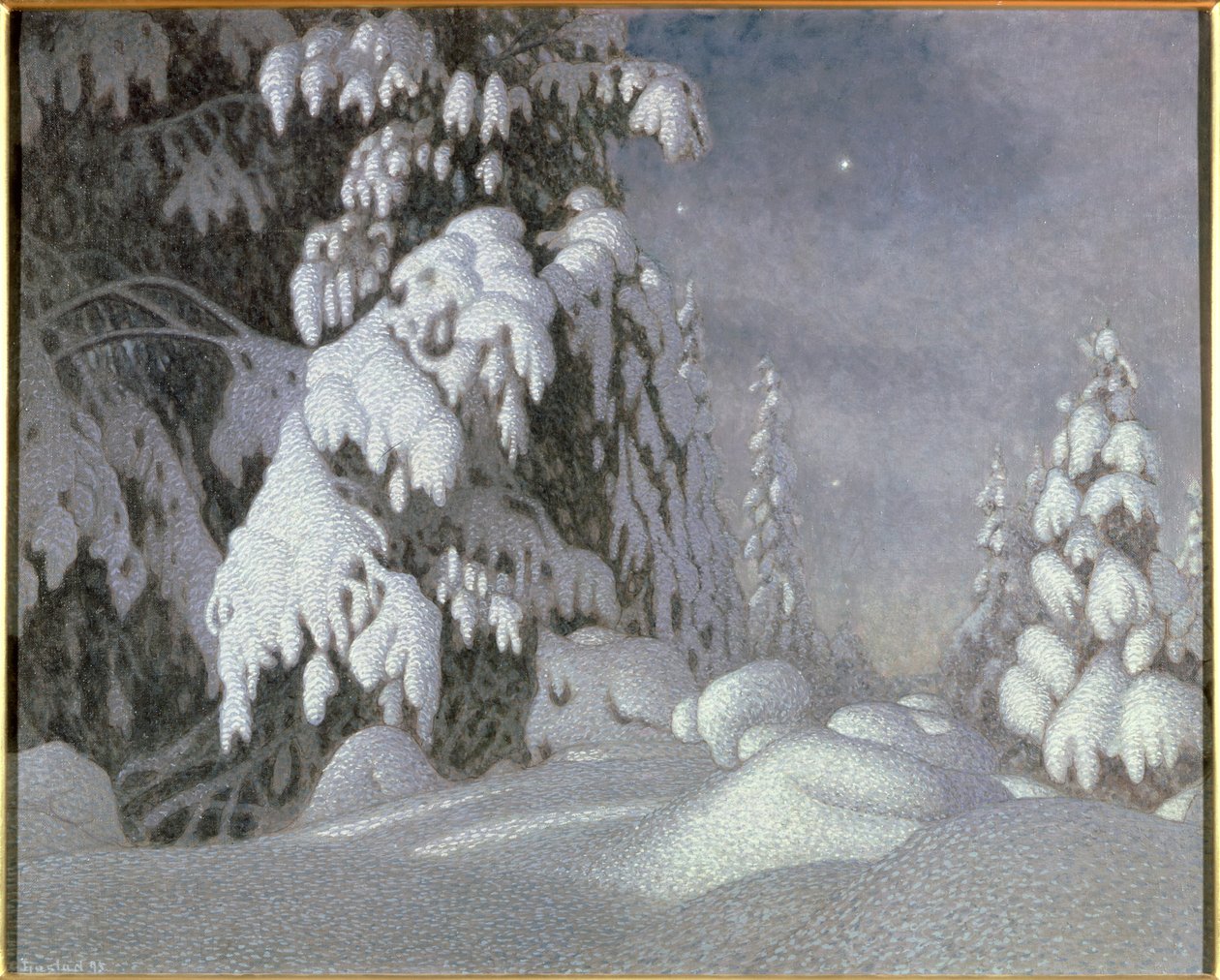 Vinter måneskin af Gustaf Edolf Fjaestad