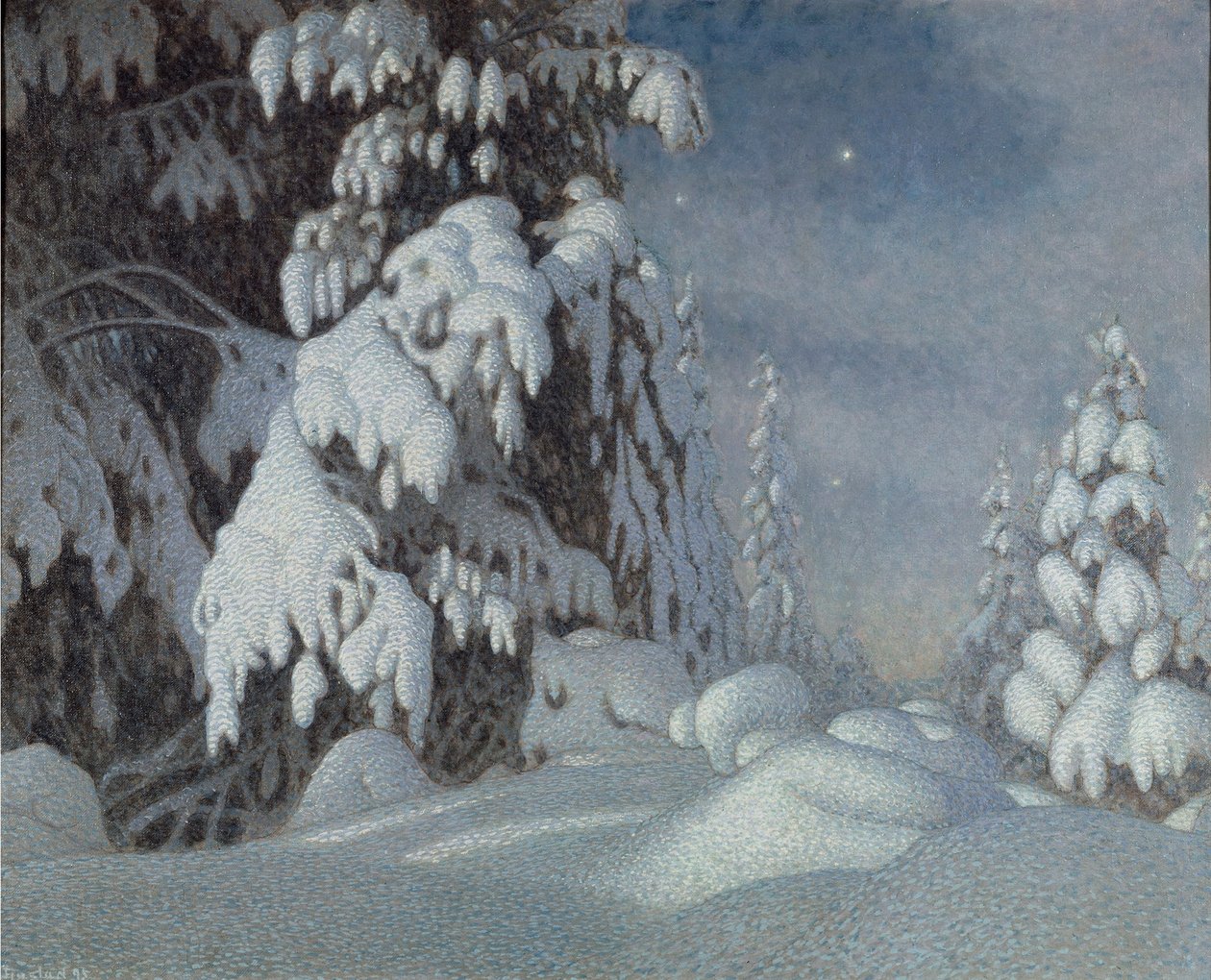 Vintermåneskin, 1895 af Gustaf Fjaestad