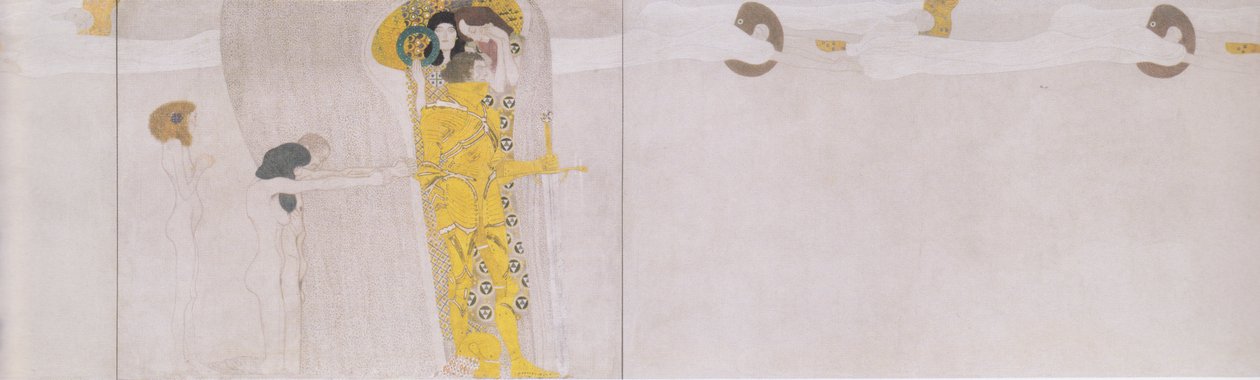Bethoven frise - venstre sidevæg - detalje af Gustav Klimt