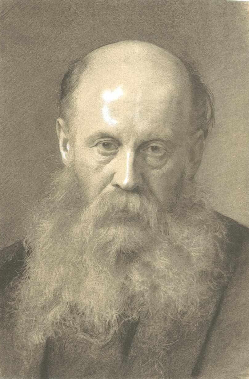Portræt af en skægget mand i halvlangt format fra forsiden af Gustav Klimt
