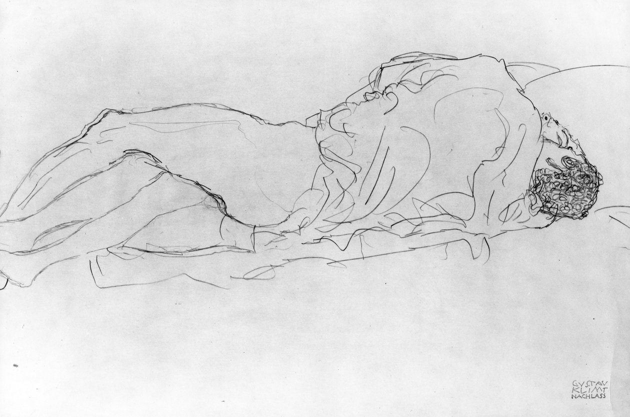 Par i seng, ca. 1915 af Gustav Klimt