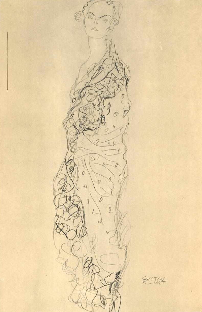 Dame med ventilator af Gustav Klimt