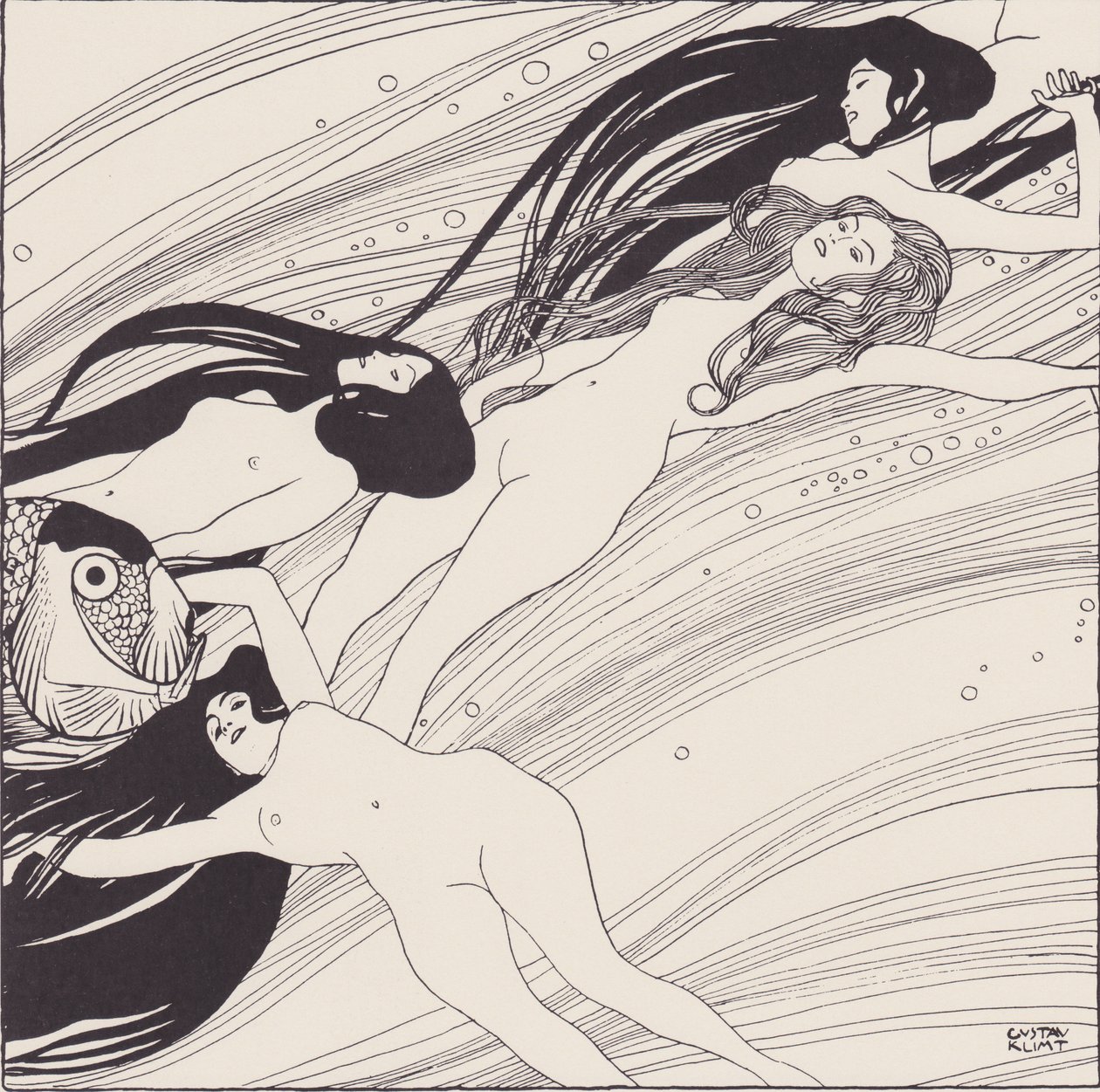 Fiskeblod af Gustav Klimt